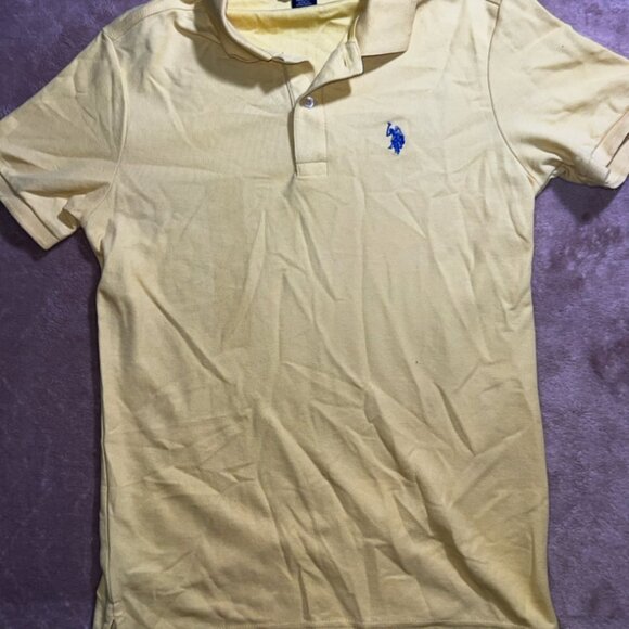 US Polo Assn Men XS Yellow Short Sleeve Blue Pony Cotton Polo (P)‎ - Picture 1 of 6